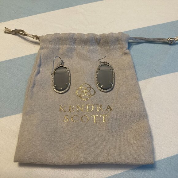 Kendra Scott Slate Gray Drop Earrings - Picture 2 of 3